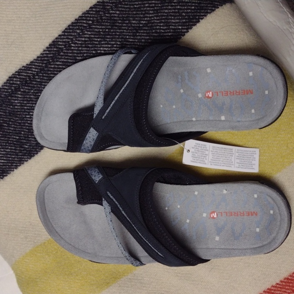 Merrell Black and Gray Terrain Comfort Sandals Sz 8 - Picture 7 of 9
